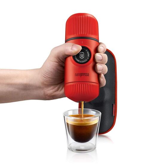 Espressor portabil Nanopresso Lava Red + Husa - Wacaco