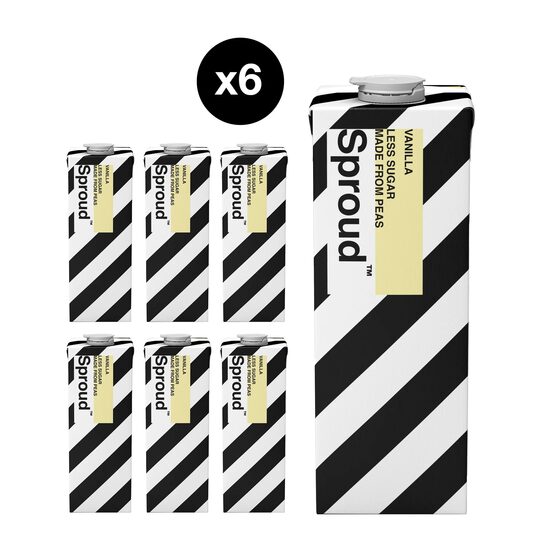 Bautura din Proteine de Mazare Bax 6L cu Aroma de Vanilie, Vegana si Fara Lactoza, Sproud Vanilla